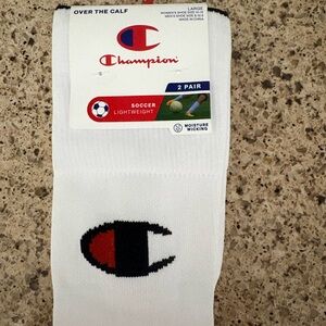Champion White Athletic Over the Calf Socks 2pk